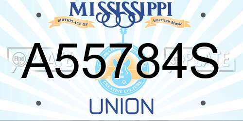 A55784S Mississippi License Plate