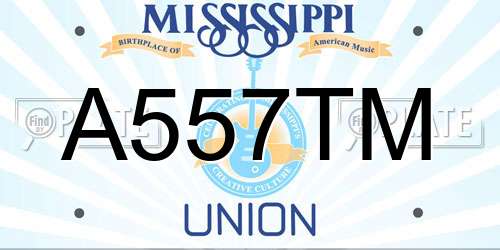 A557TM Mississippi License Plate