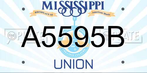A5595B Mississippi License Plate