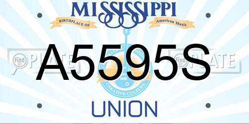 A5595S Mississippi License Plate
