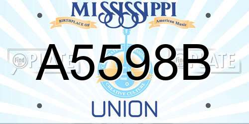 A5598B Mississippi License Plate