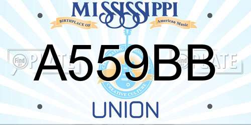 A559BB Mississippi License Plate