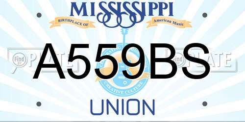 A559BS Mississippi License Plate