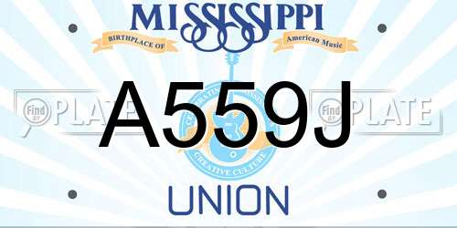 A559J Mississippi License Plate