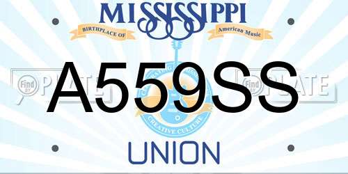 A559SS Mississippi License Plate