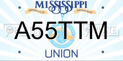 A55TTM Mississippi License Plate