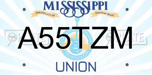 A55TZM Mississippi License Plate