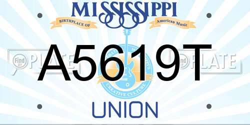 A5619T Mississippi License Plate