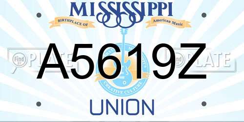 A5619Z Mississippi License Plate
