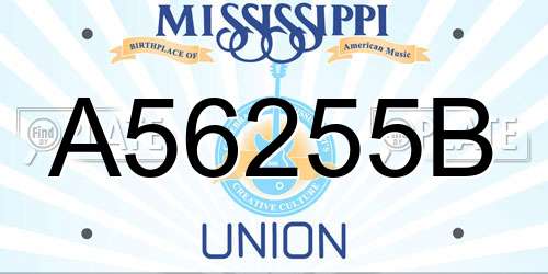 A56255B Mississippi License Plate