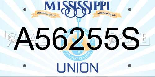 A56255S Mississippi License Plate