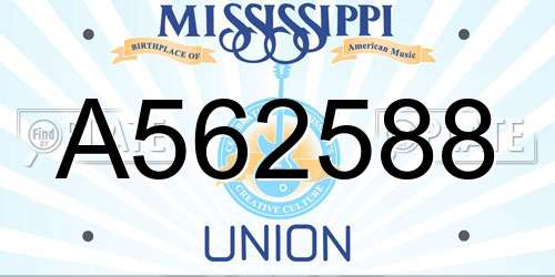 A562588 Mississippi License Plate