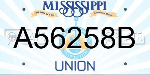A56258B Mississippi License Plate