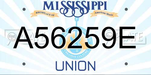 A56259E Mississippi License Plate