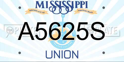 A5625S Mississippi License Plate