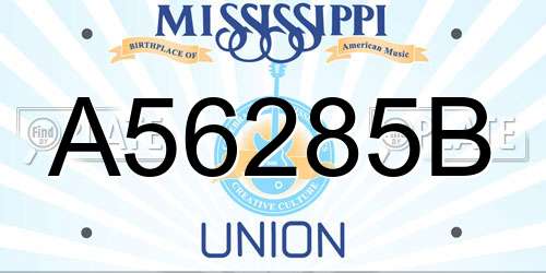 A56285B Mississippi License Plate