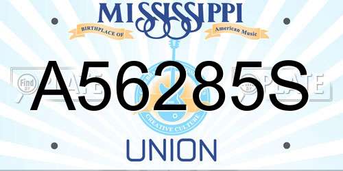 A56285S Mississippi License Plate