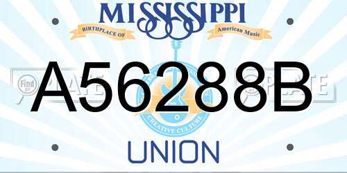 A56288B Mississippi License Plate