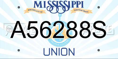 A56288S Mississippi License Plate
