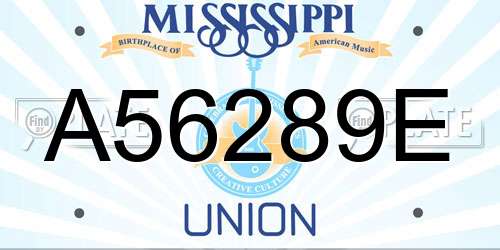 A56289E Mississippi License Plate
