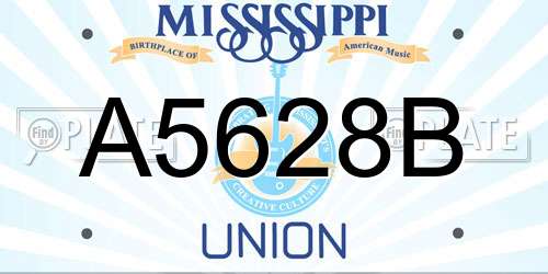 A5628B Mississippi License Plate