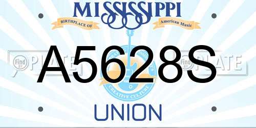 A5628S Mississippi License Plate