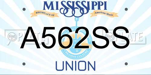 A562SS Mississippi License Plate