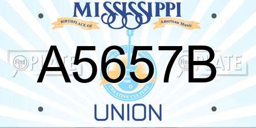 A5657B Mississippi License Plate