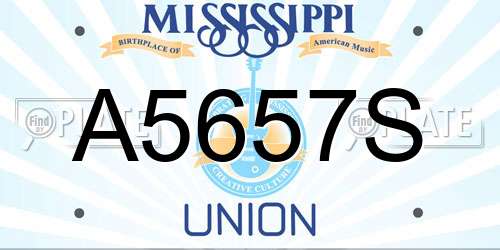 A5657S Mississippi License Plate