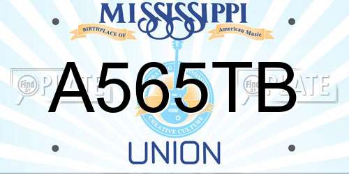A565TB Mississippi License Plate