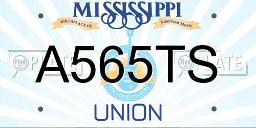 A565TS Mississippi License Plate