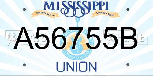 A56755B Mississippi License Plate