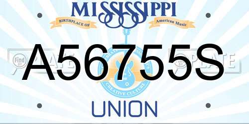 A56755S Mississippi License Plate