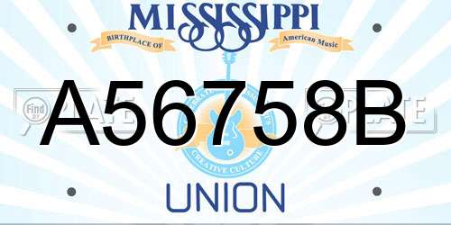 A56758B Mississippi License Plate