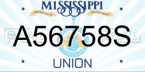 A56758S Mississippi License Plate