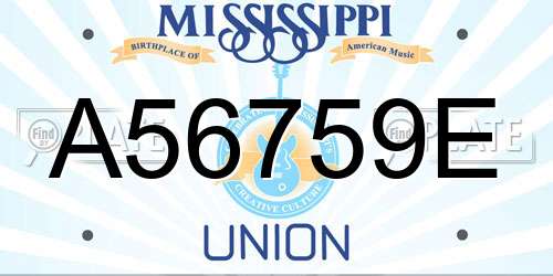 A56759E Mississippi License Plate