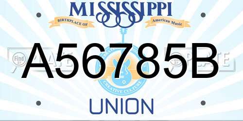 A56785B Mississippi License Plate