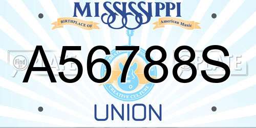 A56788S Mississippi License Plate
