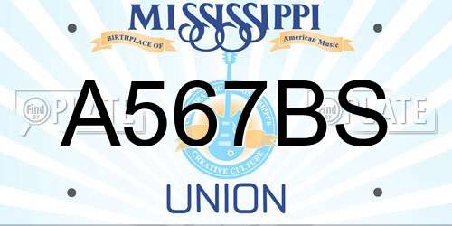 A567BS Mississippi License Plate