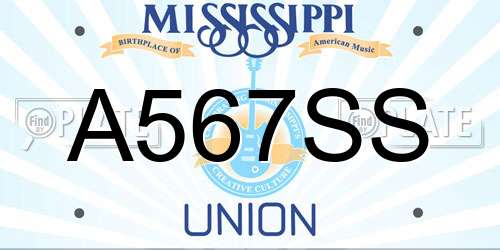 A567SS Mississippi License Plate
