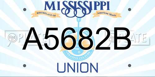 A5682B Mississippi License Plate