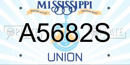 A5682S Mississippi License Plate