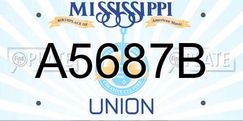 A5687B Mississippi License Plate