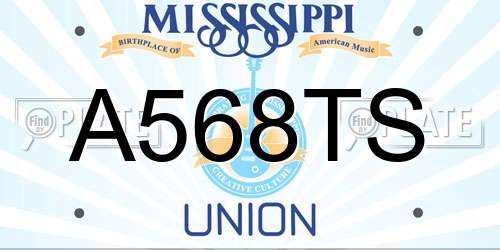 A568TS Mississippi License Plate