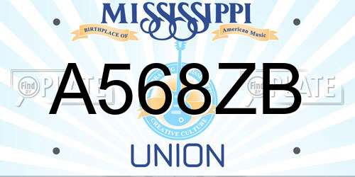 A568ZB Mississippi License Plate