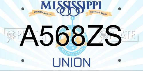 A568ZS Mississippi License Plate