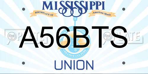 A56BTS Mississippi License Plate