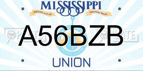 A56BZB Mississippi License Plate
