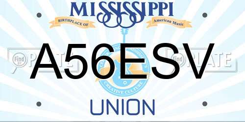 A56ESV Mississippi License Plate