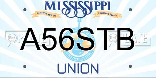 A56STB Mississippi License Plate